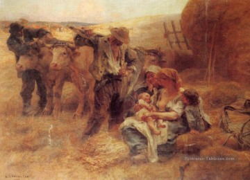 French 1844to 1925La Famille SnD 1908 scènes rurales paysan Léon Augustin Lhermitte Peinture à l'huile